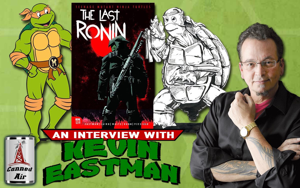 CannedAirPod's tweet photo. We welcome TMNT co-creator Kevin Eastman back to the show this week to talk about the The Last Ronin, a look into the future where only one Turtle survives. A must listen for #TMNT fans! https://t.co/XOeMWszCvG #TheLastRonin #IDW #CannedAirPod https://t.co/VF1Iuredbw