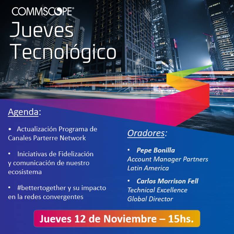 Red_In_Tech's tweet image. Ya estamos participando de un nuevo jueves tecnológico junto a @CommscopeLATAM 

#BetterTogether #CommScopeCALA #runsoncommscope
