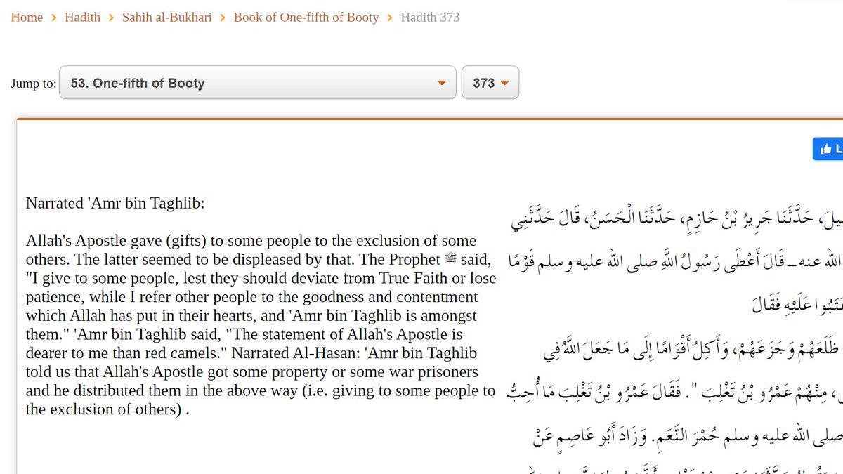 11/n Muhammad was spreading Islam by hook or crook. He often used captured wealth to buy loyalty.The same is well captured in Bukhari 53.373