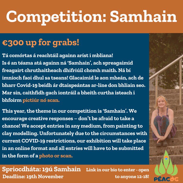 COMÓRTAS EALAÍNE - €300 ar fáil! Sonraí thíos agus link sa bio 🎉⬆️⬆️