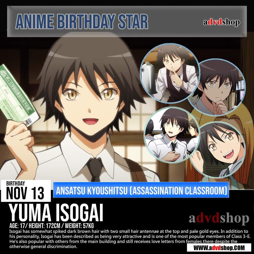 A Dvd Shop Nov 13 Birthday Star Yuma Isogai 磯貝悠馬 Yumaisogai 磯貝悠馬 Ansatsukyoushitsu Assassinationclassroom Get Your Ansatsu Kyoushitsu Series T Co Kge1jge5rx T Co Gmvqrdvxmw