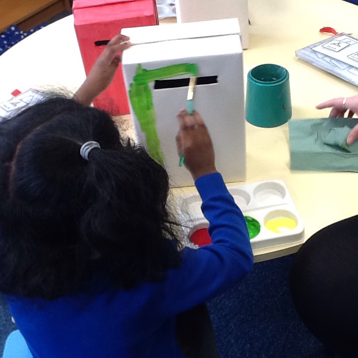 The jolly postman topic has definitely been a favourite for sensory group. Fine motor skills and painting postboxes