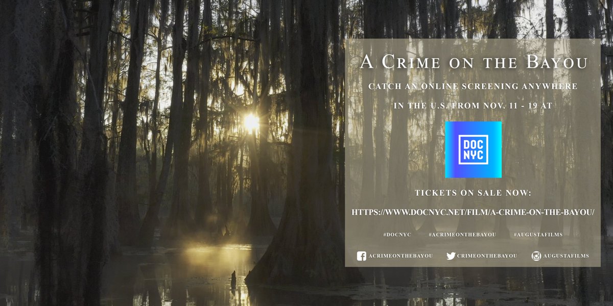 CrimeOnTheBayou's tweet image. There is still time to catch a screening of @CrimeOnTheBayou at @DOCNYCfest! Tickets available now for showings through the 19th of November. 

Get your tickets here: docnyc.net/film/a-crime-o…

#acrimeonthebayou #DOCNYC #civilrightsdoc #documentary #neworleans