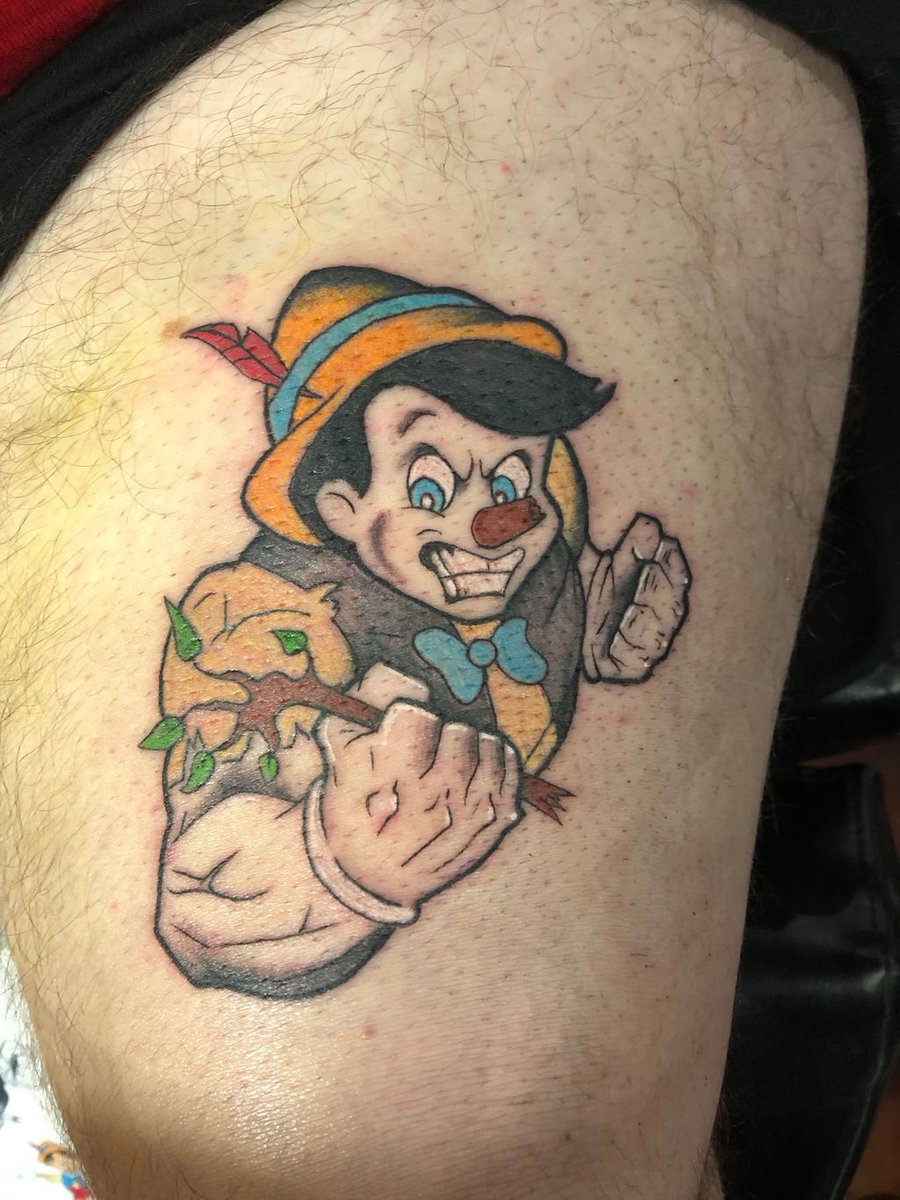ReggieInks's tweet photo. “I want a hulked out Pinocchio ripping off his own nose”
“Ya I got you” 🤣
Thanks Steve for such a funny idea. @rstattoony 
.
.
.
#Pinocchio #disney #hulk #marvel #mashup #tattoo #disneytattoo #funny #colortattoo #binghamton #endicott #ny #upstateny #tattooartist #illustrator https://t.co/KcrUjedWnu