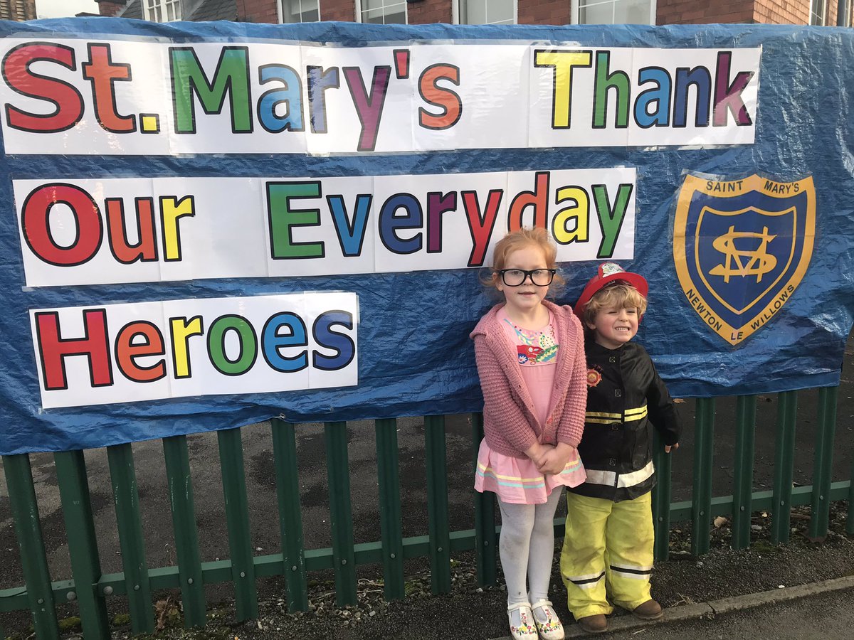 chiaraberry08's tweet photo. Rosa Maria as her everyday hero, her teacher Miss Greenall and Angelo went as his everyday hero a fire fighter @hesketh_miss @missG_stmarys @KGrangeStMarys https://t.co/0Opz798LJg