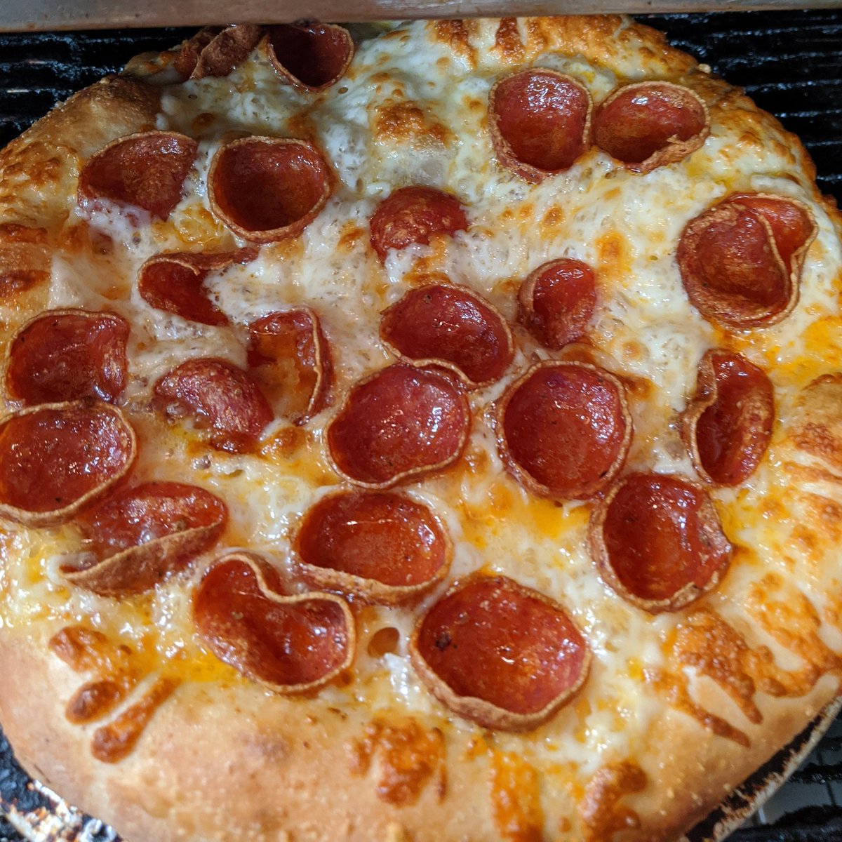 Wolfeys1069's tweet photo. Pizza Night. Large 1 Topping $8.00. Try the old world pepperoni. Delicious. #wolfeys #pizza #delicious https://t.co/CnEIh8gL8O