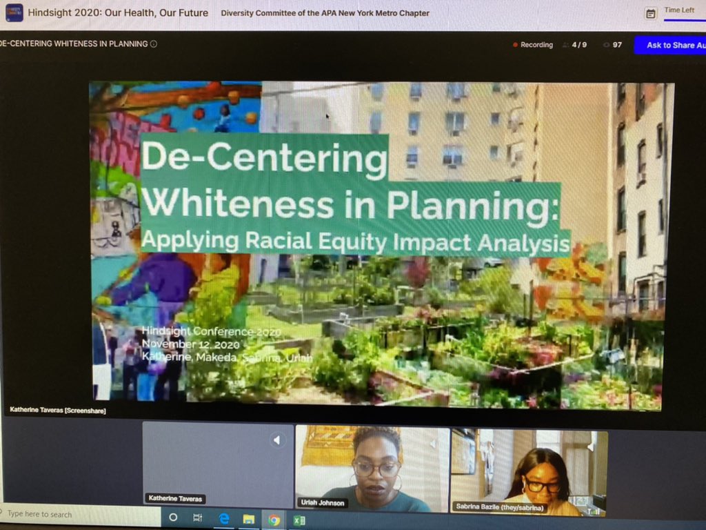 __Tann's tweet photo. #Hindsight2020nyc
#OurHealthOurFuture
#DivComm
#EquitablePlanning
#UrbanPlanning https://t.co/bl9lCIAOol