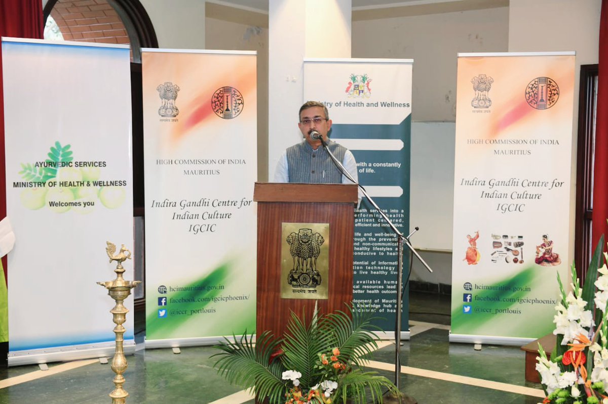 iccr_portlouis's tweet photo. #IGCIC @HCI_PortLouis in collaboration with Ministry of Health @GovMauritius &amp; #Association_Of_Ayurvedic_Physicians organised @ayurveda_day at #IGCIC 

#AyurvedaDay #AyurvedaDay2020 #Dhanteras https://t.co/EJVyQILpJc