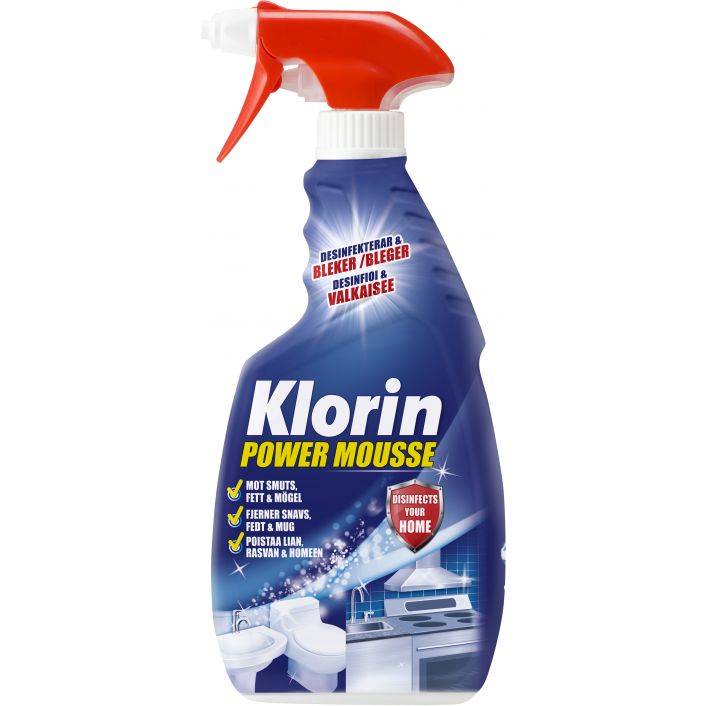 18.2. Givetvis är klorinspray bra med, eller power mousse som det av någon konstig anledning tydligen måste heta när den skjuter ut små blaffor av fluff. Fluffblaff kanske inte var ett lika bra namn, när jag tänker efter. Med några såna här hemma, så kan du hålla väldigt rent.