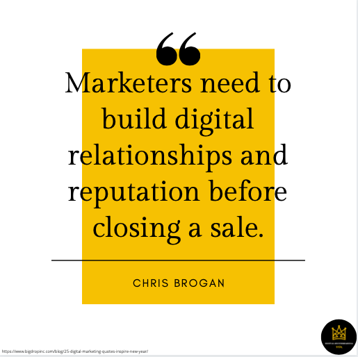 digsuccessmedia's tweet photo. Building a #digital relationship and establishing a respected reputation allows consumers to #trust you. Once there is trust, #conversions will come and that means #sales. Here is a quote by Chris Brogran the CEO of Owner Media Group. Let us know your thoughts of this quote. https://t.co/qLeoBa41cB