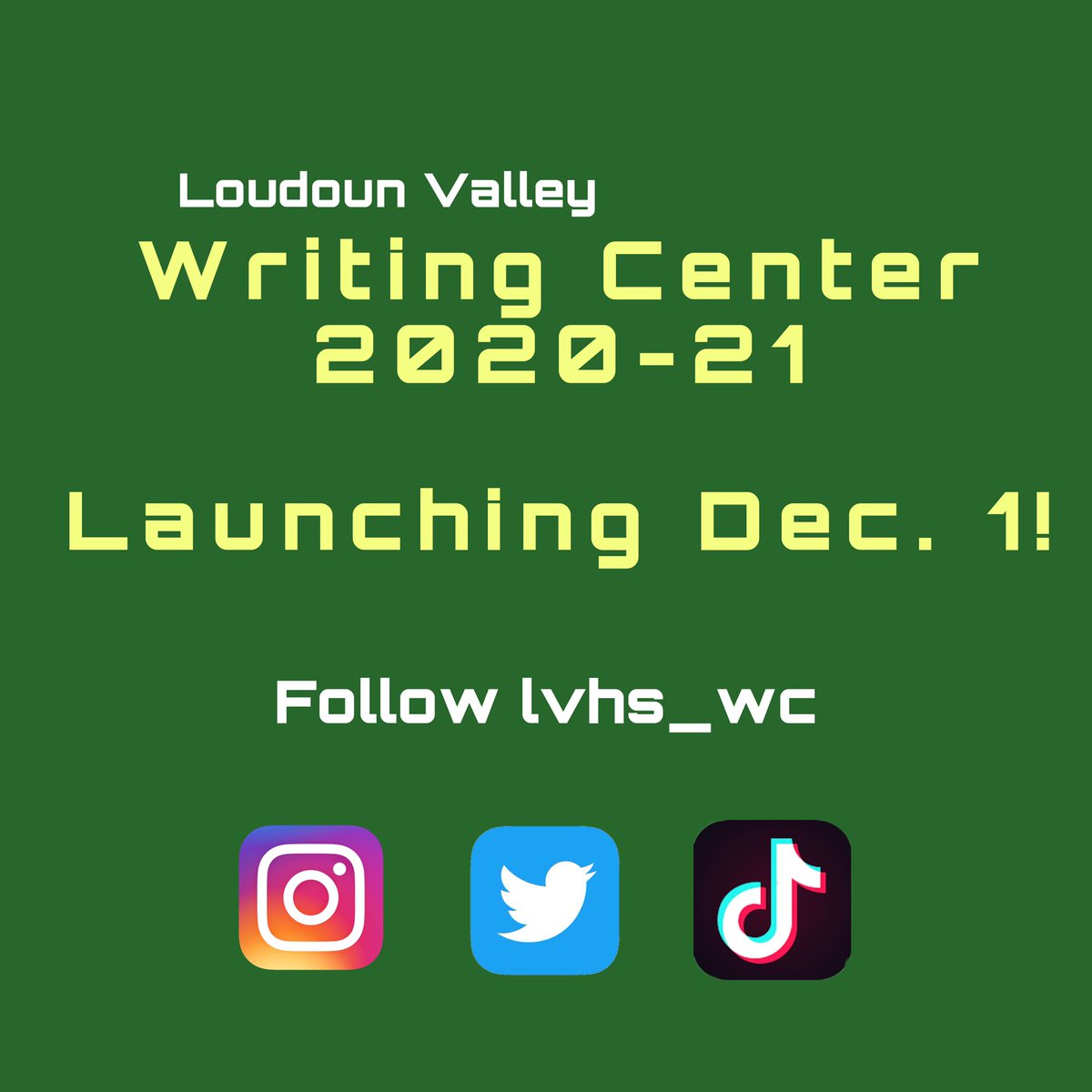 JUST IN! Our center is officially launching December 1st. Make sure to follow us and stay posted for updates/essay help:) #govikes @LVHS_SCA <a href="/LVHS_Jungle/">The Jungle</a> <a href="/LVHS_official/">Loudoun Valley HS</a> <a href="/LVHSSaga/">LVHS Yearbook</a> <a href="/lvhpeer/">Lvhs Peer</a>