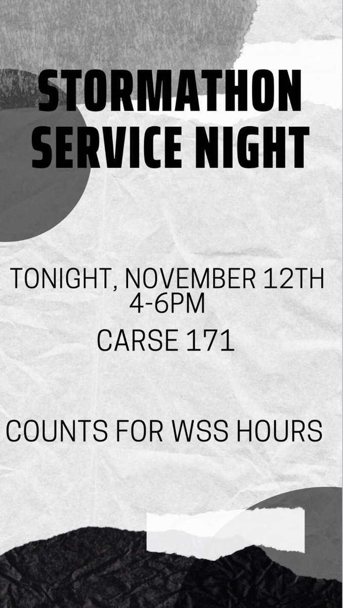We are having a Service Night tonight! Come join the Exec team and gain some WSS Hours!!