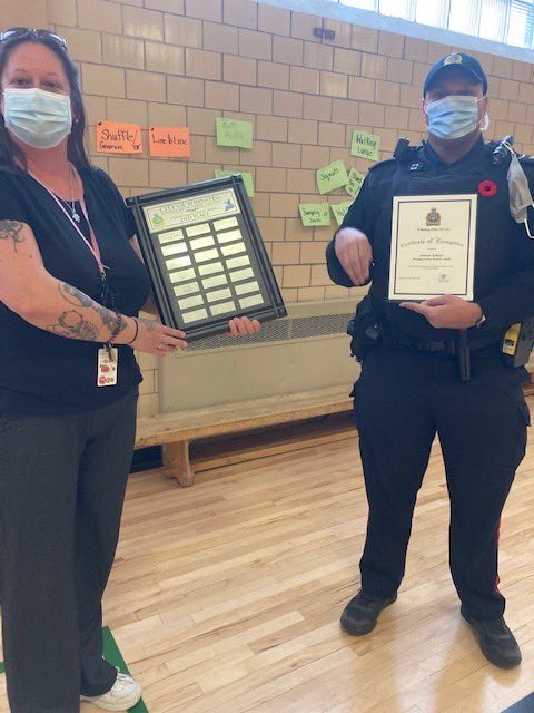 inkster_school's tweet photo. Congratulations to our Inkster School patrols for their 2nd place finish in Winnipeg School Division! Thanks to Michelle Gauthier, our crossing guard and out teacher supervisor Ms. McGregor ⁦@shemcg94⁩ ⁦@WinnipegSD⁩ https://t.co/33aaqSsP63