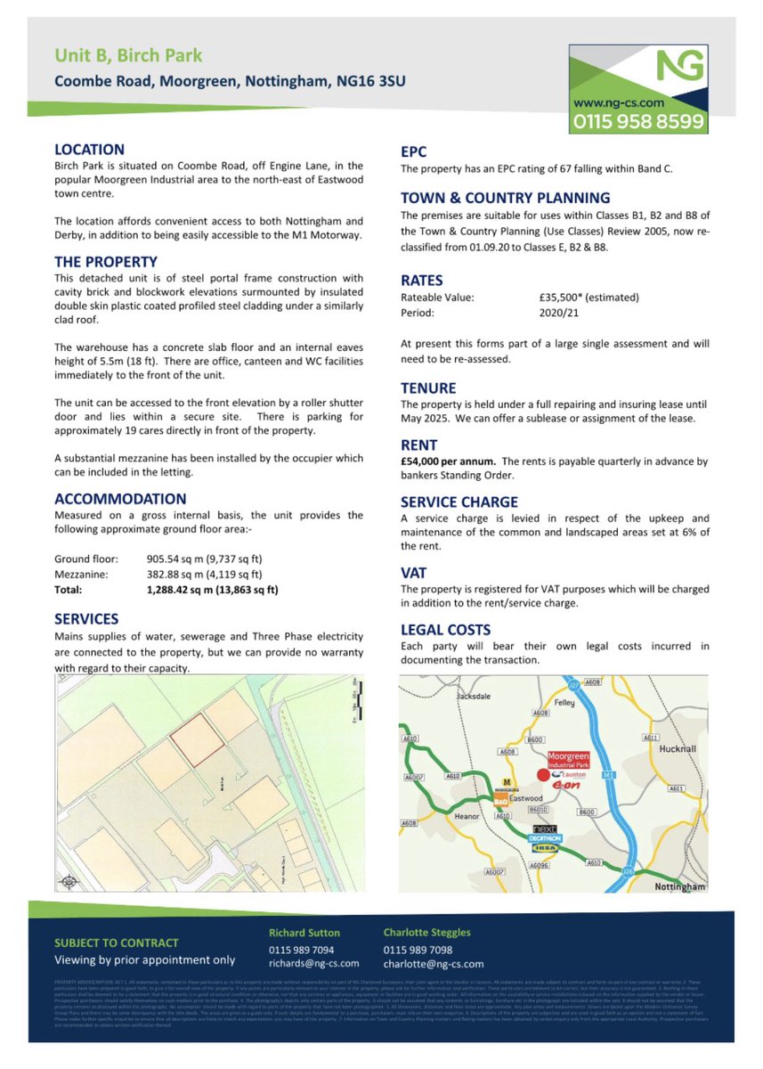 🟢New Instruction 🟢 

We’re marketing 9,737 sq ft of Industrial space in Nottingham. This high quality industrial unit boasts 19 parking spaces, excellent transport links to J26/27 of the M1 and includes office, canteen and WC facilities. 

➡️ Contact <a href="/sootyNG/">Richard Sutton</a> or <a href="/CSteggles/">Charlotte Steggles</a>