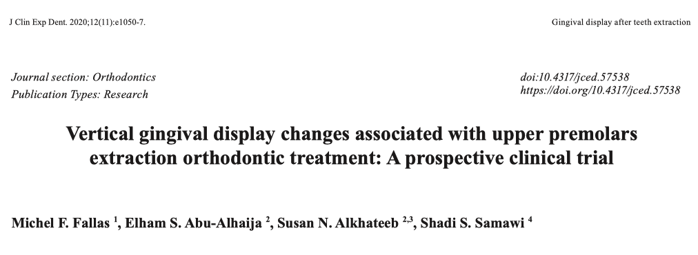 samawidental's tweet photo. …gingival display (VGD) changes associated with upper (first vs second) premolars extraction during orthodontic treatment. https://t.co/lZJ0kffBN0