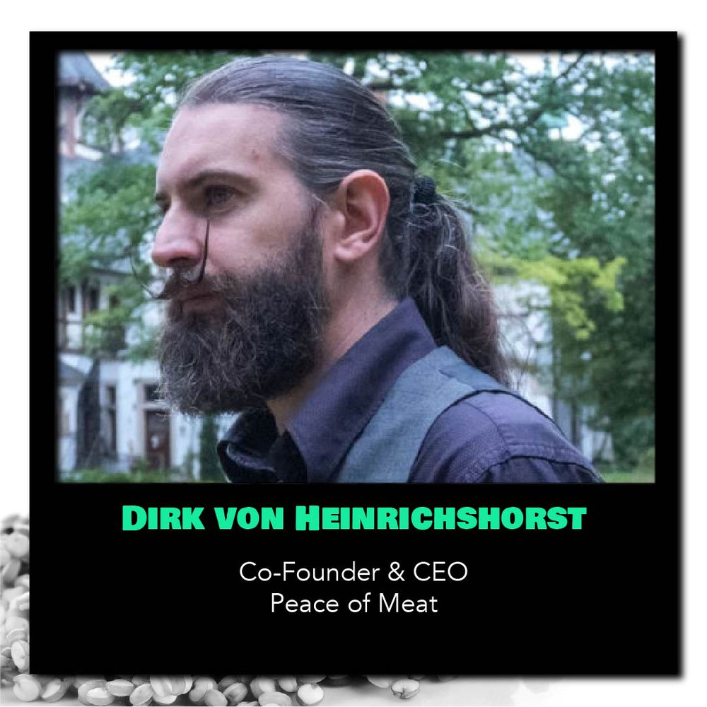 Dirk von Heinrichshorst | He has always been driven by innovation, which, in 2019, led him to co-found Peace of Meat, a B2B cultured biomass supplier. He feels challenged to help solve key problems in the field, and to create a huge positive impact for animals, nature and people.