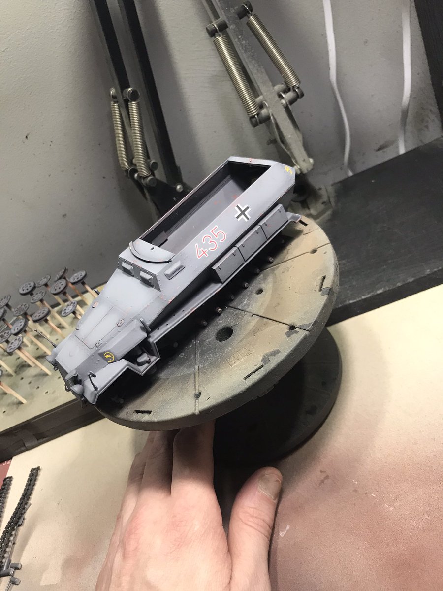 Decals on and all varnished abs ready to add some washes and start to add some mud to area behind the wheels before I add them 