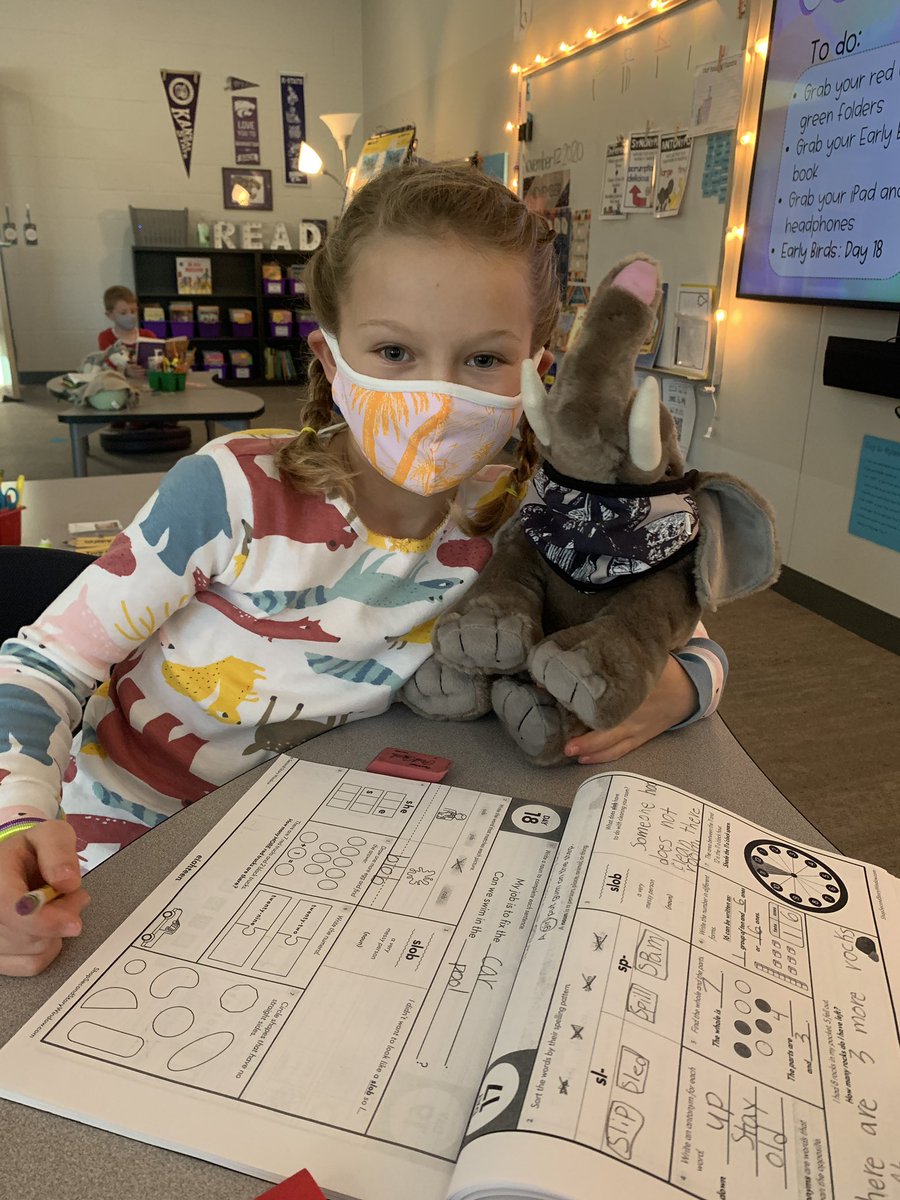 Miss_Bachman's tweet photo. We’re making sure our stuffies stay safe at school today too! 😂 https://t.co/ddCccrVDxC
