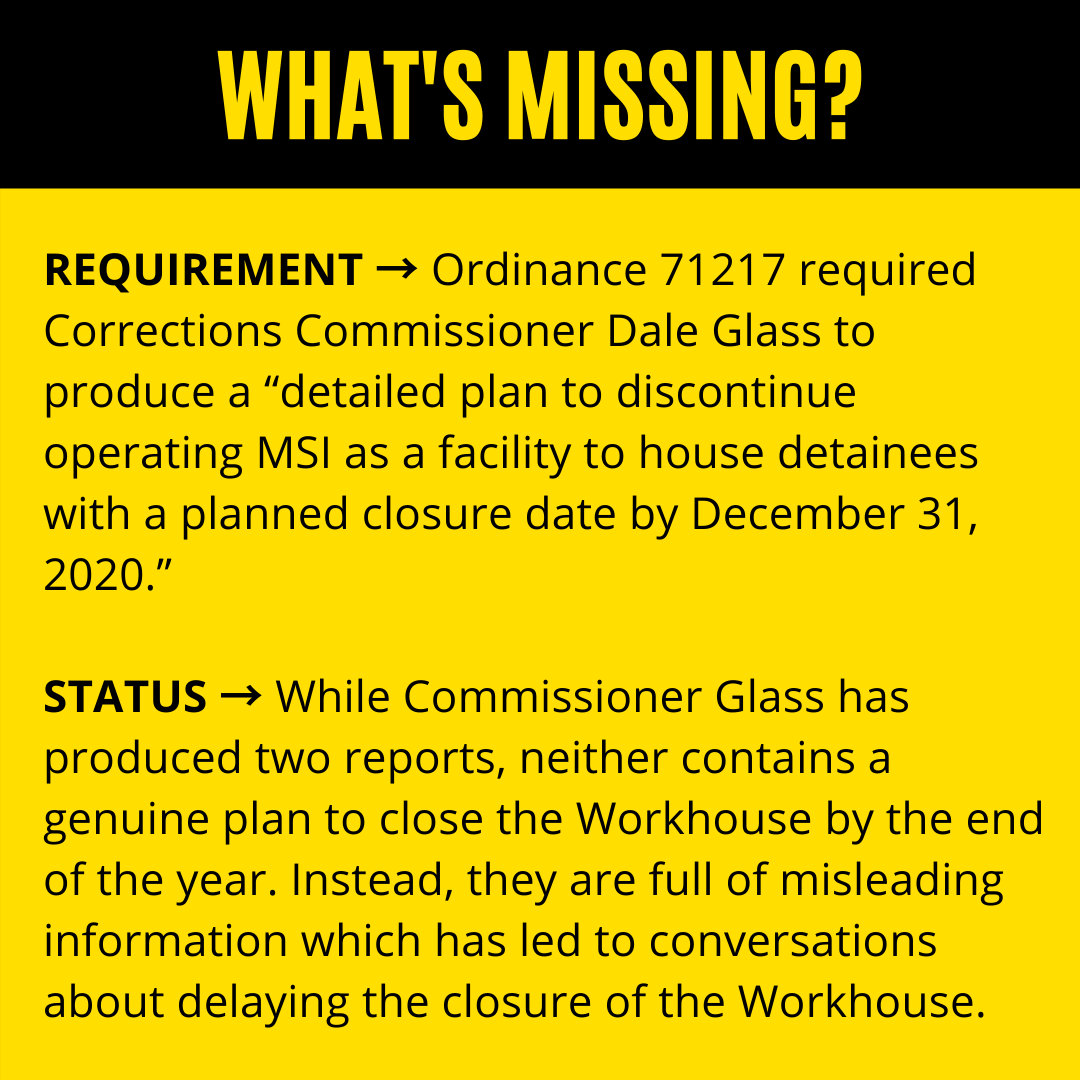 Thread:In July 2020, Mayor Lyda Kreswon voted in favor of a bill to close the Workhouse by the end of the year. Despite her vote, Krewson’s administration has failed to take the following steps required by law to begin the process of closing the Workhouse. This failure by Mayor