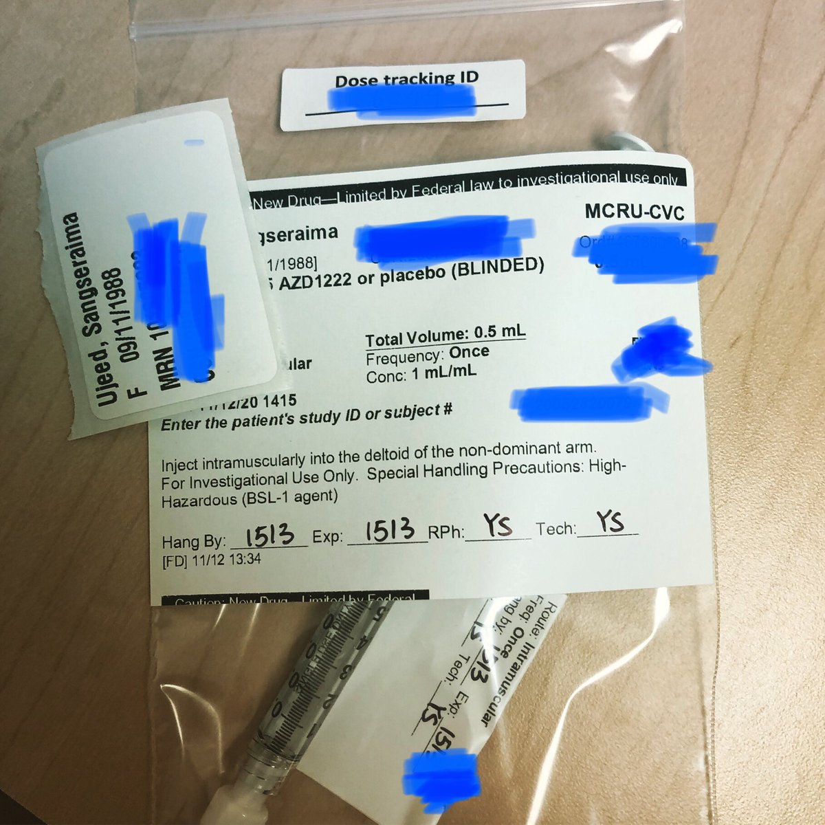 sangseraima's tweet image. Doing my part as a guinea pig for AstraZeneca vaccine trail! #COVID19