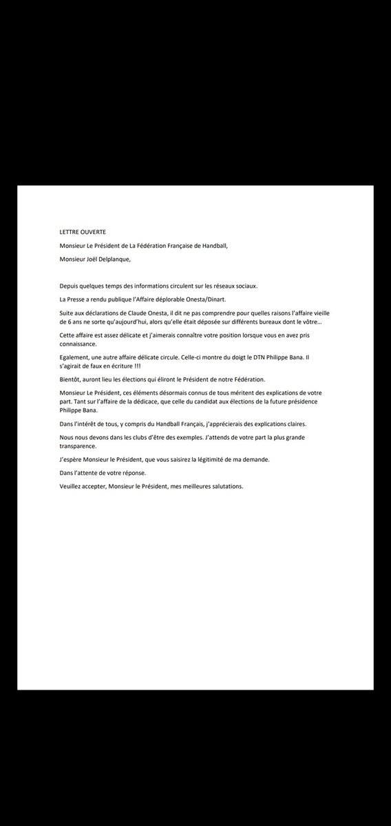 JimmyArnoux's tweet photo. Il me semble que je n'ai pas encore vue de réponse à cette lettre qui est paru il y a quelque semaines ?
@ffhandball @HandNewsfr https://t.co/iVYUUlTx9a