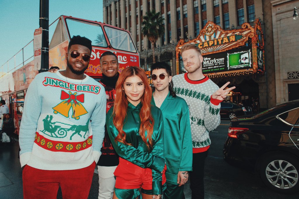 Throwback to spreading Christmas cheer in Hollywood last year! Who's excited for the holidays?! Our NEW ALBUM is out tomorrow!! smarturl.it/PTXWNALXMAS #TBT #PTXWeNeedALittleChristmas