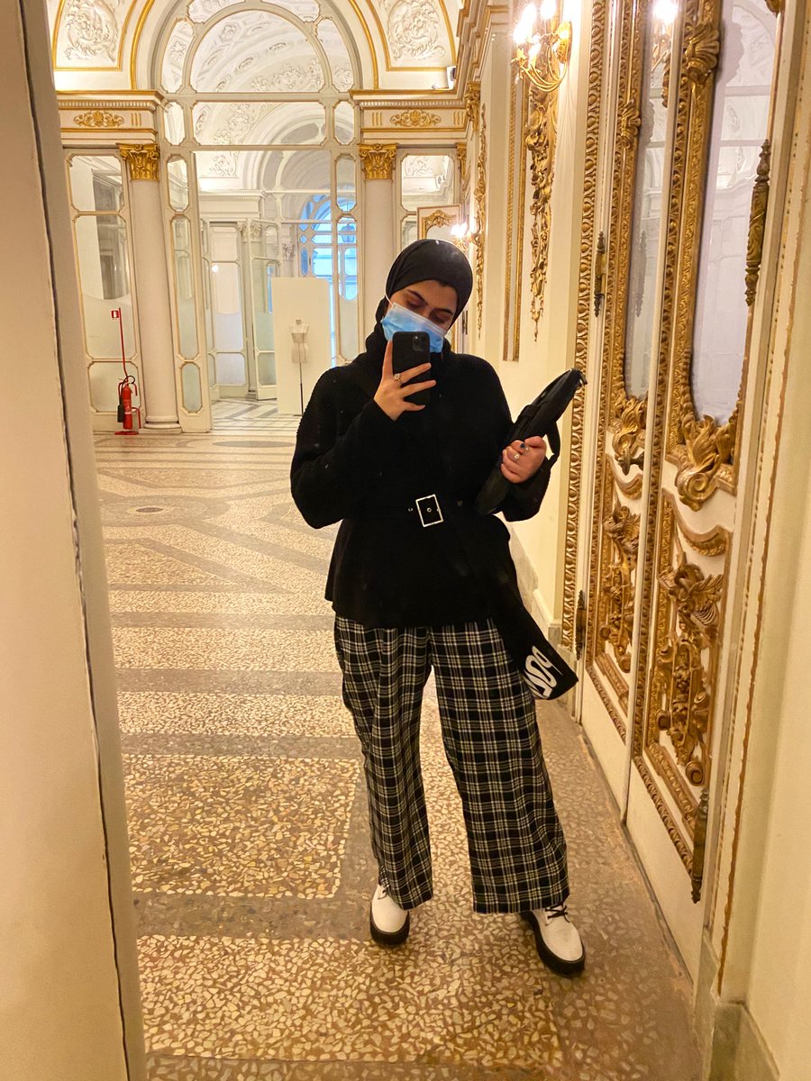 ItsNourHere's tweet photo. How it started/ how it’s going. (Thread) I’ve been reflecting a lot lately, and I can’t believe how crazy my life has been. This time last year my friend DMed me a post to a scholarship at the best fashion school in Italy. I laughed and didn’t reply. 2nd is me during my interview https://t.co/sZEorxRebF