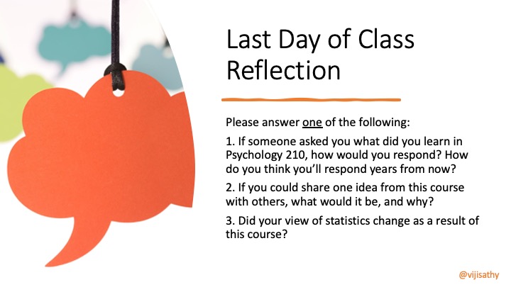 vijisathy's tweet photo. As many of you are considering wrapping up the term, I wanted to share one of my favorite end-of-term reflection activities w/students. I have nearly a decade of these responses and I love re-reading them. They're among my most prized mementos of teaching. https://t.co/UqyBiJa6Iy