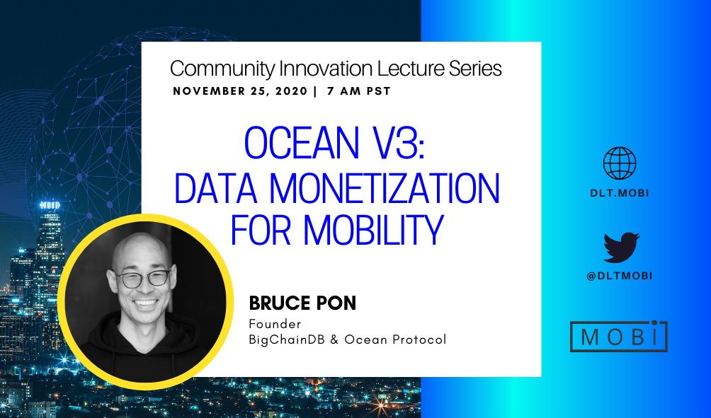 dltMOBI's tweet image. This lecture by @BrucePon on @oceanprotocol V3 promises to be a sellout! The core component of Ocean V3 is the #datatoken which bridges the #data industry to the #decentralized finance industry, and has endless opportunities for #mobility.

eventbrite.com/e/mobi-communi…