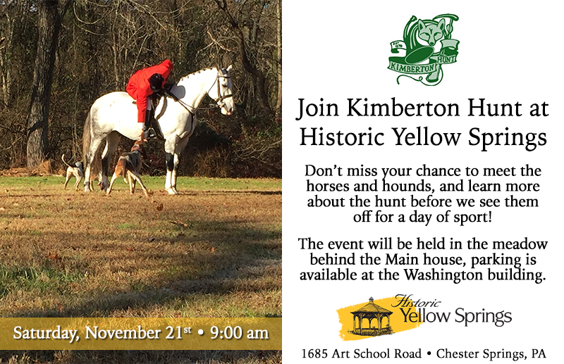 Yellow_Springs's tweet photo. Kimberton Hunt at Historic Yellow Springs
Saturday, November 21st at 9 AM
There will also be a pottery sale from the Chester Springs Studio! Get a little holiday shopping in while you're here!
#comingsoon #HistoricYellowSprings #kimbertonhunt #ChesterSpringsStudio #fallfull https://t.co/ZoKE5Okn5c