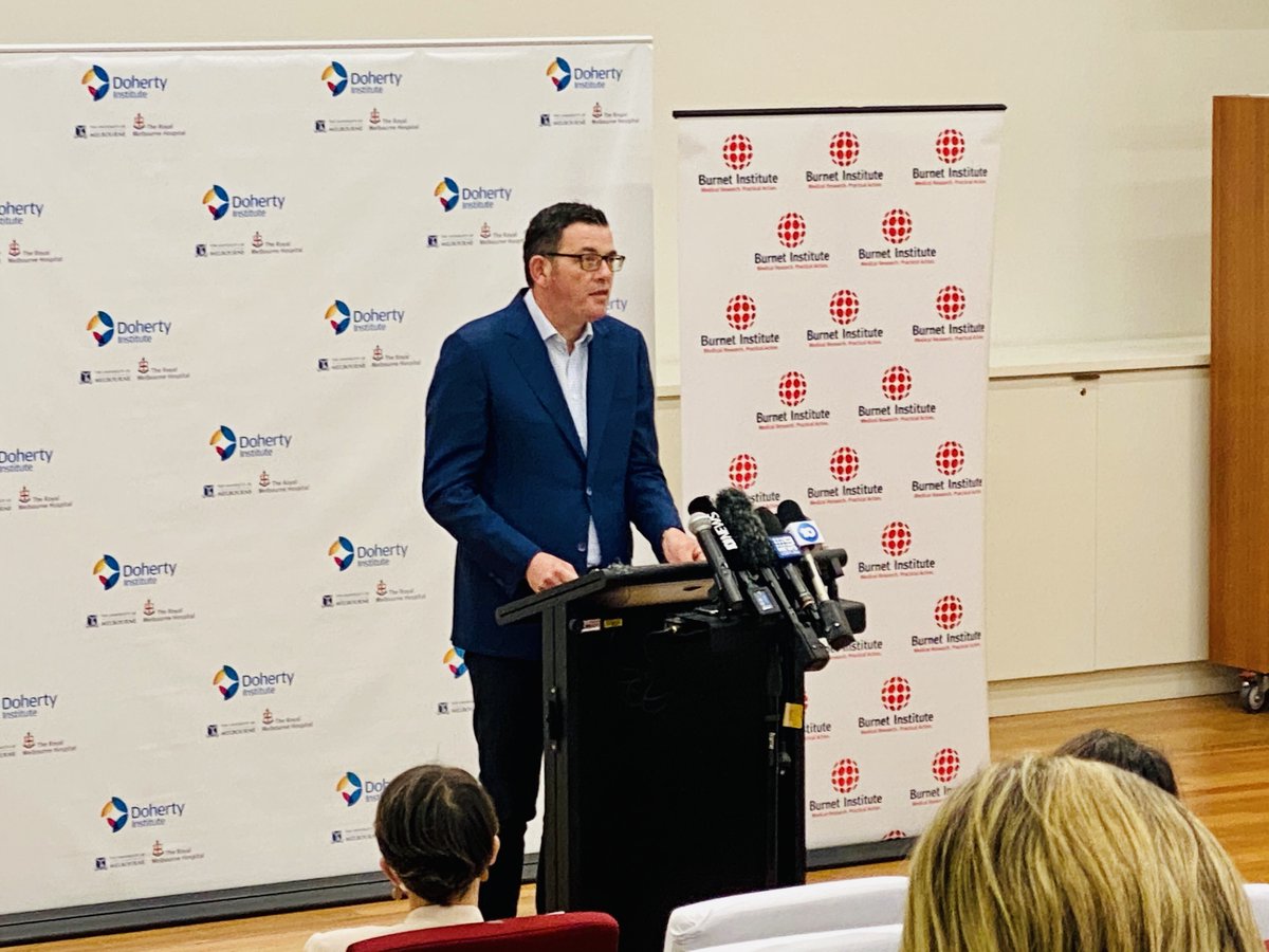 Exciting announcement from @DanielAndrewsMP @JaalaPullford today! We're proud to join our collaborators @TheDohertyInst @TheRMH @unimelb @MCRI_for_kids @BurnetInstitute @CSL to establish an Australian Institute for Infectious Disease here in Melbourne. premier.vic.gov.au/victorian-pled…