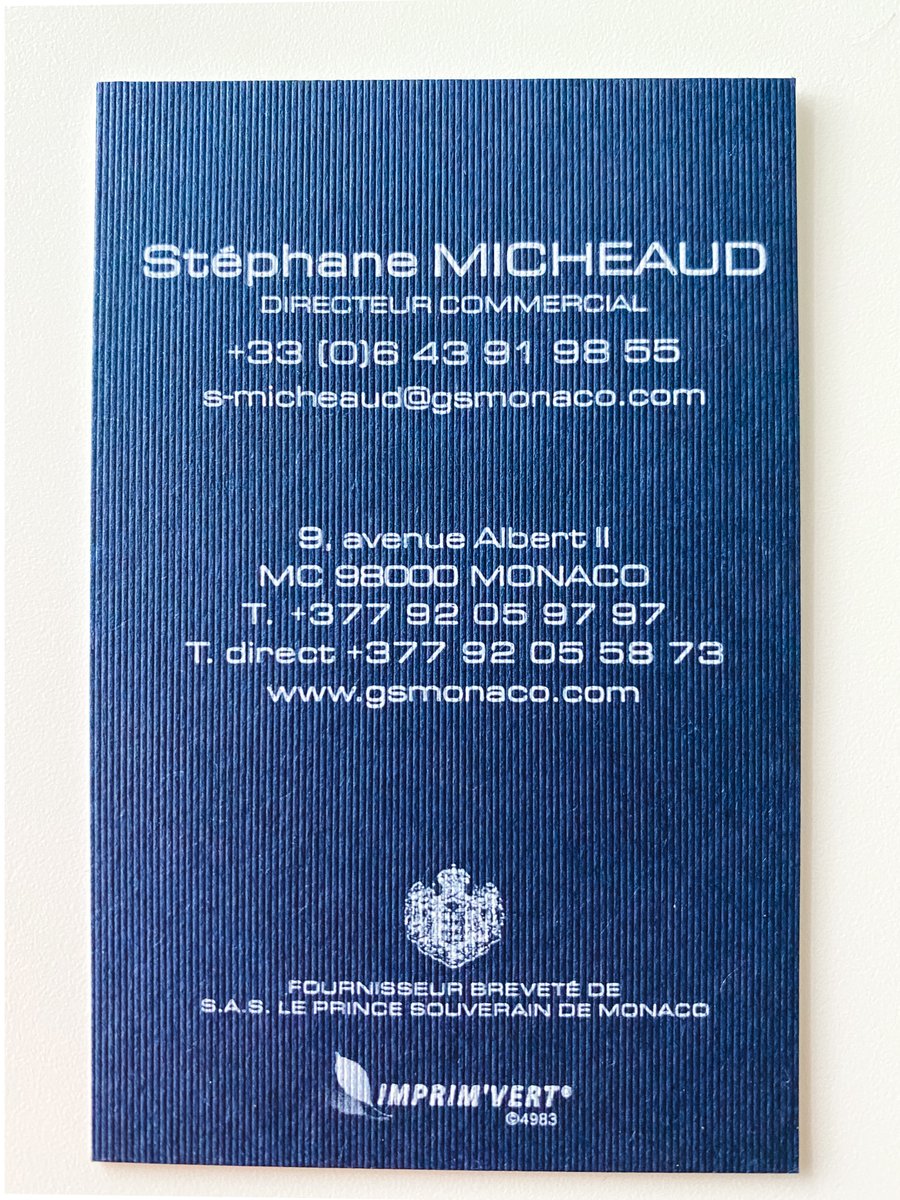 gsmonaco1980's tweet photo. Cartes de visite haut de gamme
Papier duplex colorplan white frost  Embossed et colorplan
Navy bue embossed
Logo gaufré et marqué à chaud
Bleu brilliant
Impression blanc numerique sur papier bleu https://t.co/5GbJ8o1D8R