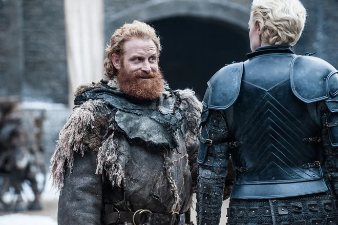 Thrones_Facts's tweet photo. Kristofer Hivju (Tormund) used to give Gwendoline Christie (Brienne) these looks off-screen too while filming 'Game of Thrones' https://t.co/tXOYiEUr3t