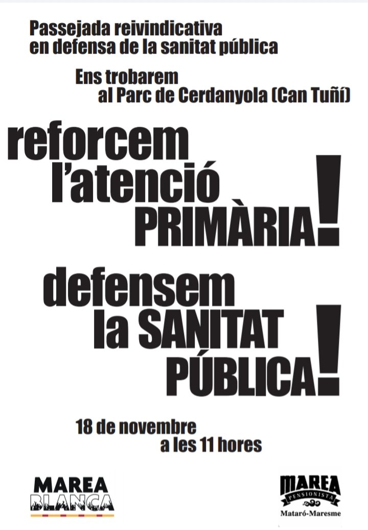 #NoPactoToledo <a href="/Marea_MAT/">Marea-Masnou, Alella i Teià</a> <a href="/del_maresme/">Marea Pensionista del Maresme</a> <a href="/totmataro/">El Tot Mataró i Maresme</a> <a href="/MareaPremia/">Marea Pensionista Premià</a> 18 novembre, MATARÓ i més, ¡avant! 👇👇👇