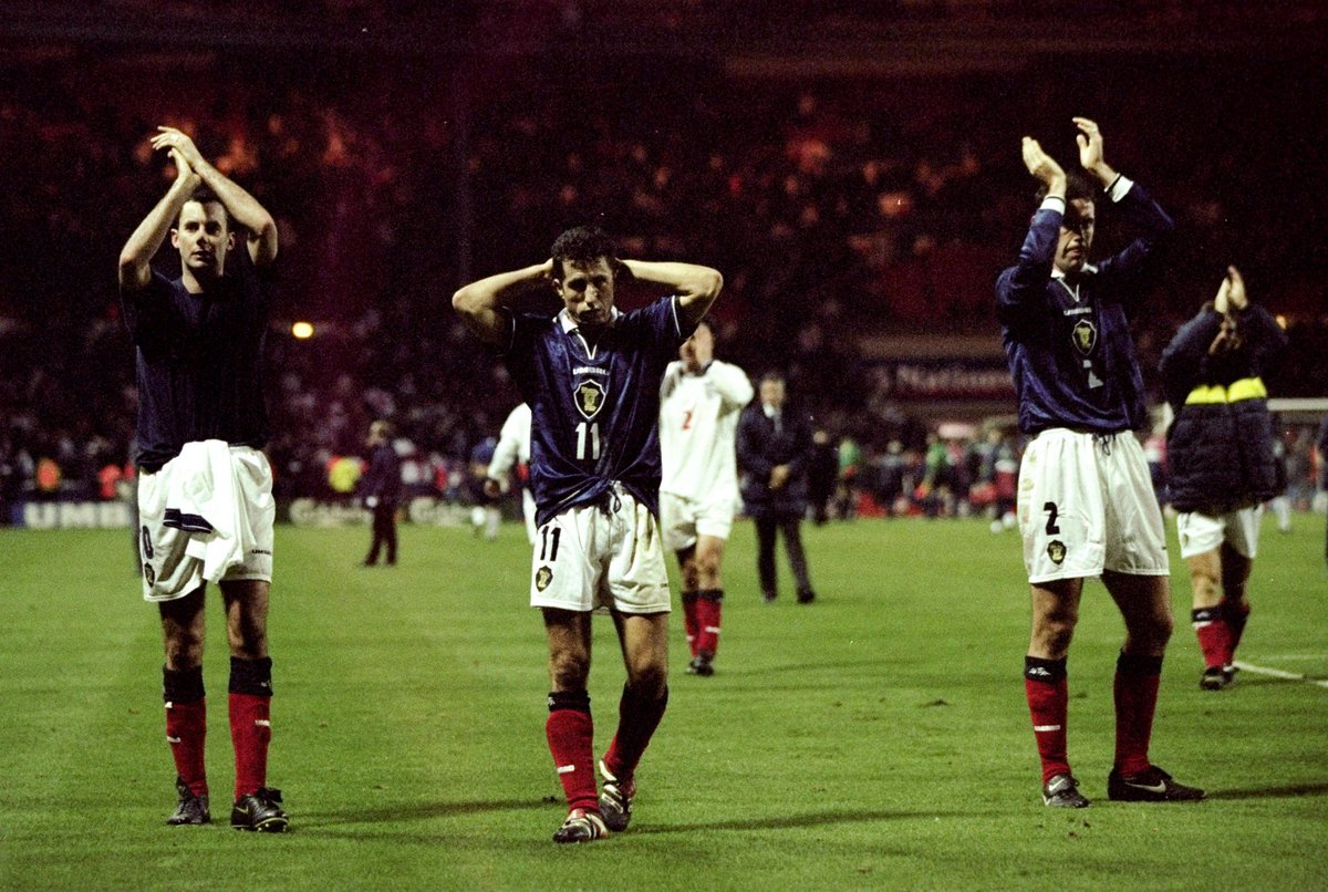 For Euro 2000, Scotland actually had a decent qualifying campaign, coming second in their group which meant making the playoffs and drawing England over two legs. But despite winning the away leg at Wembley, the Scots went out on aggregate.