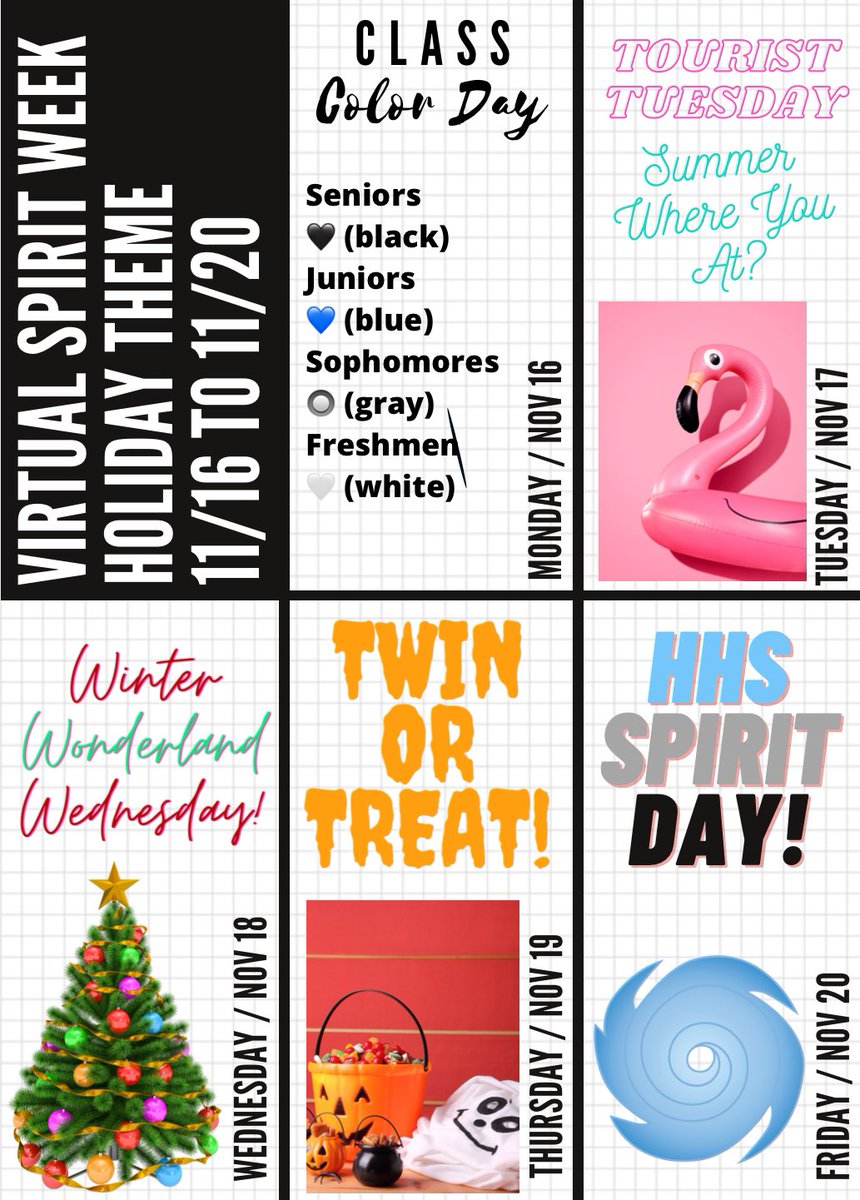 HuntingtownSGA's tweet photo. Time to get ready for virtual spirit week!!! #CanePride #TurnYourCameraOn #VirtualSpiritWeek #HolidayTheme https://t.co/PJDhnNhROz