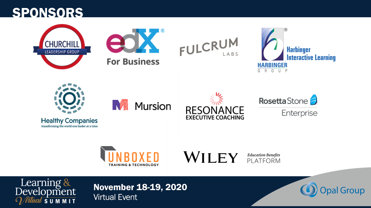 CherleneWillis's tweet image. Thank you to our amazing sponsors for our LAST Learning &amp;amp; Development Virtual event for the year, Nov 18-19! Registration is complimentary for #learninganddevelopment, #talentmanagment, and #humanresources practitioners! Click here to register: lnkd.in/gXZHrgM