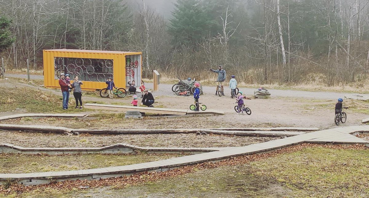 The Bike Skills Park in  @rockwoodpark was built by our members and designed for all ages. These kiddos are out on an unusually mild November day. Get out and enjoy! 2/10