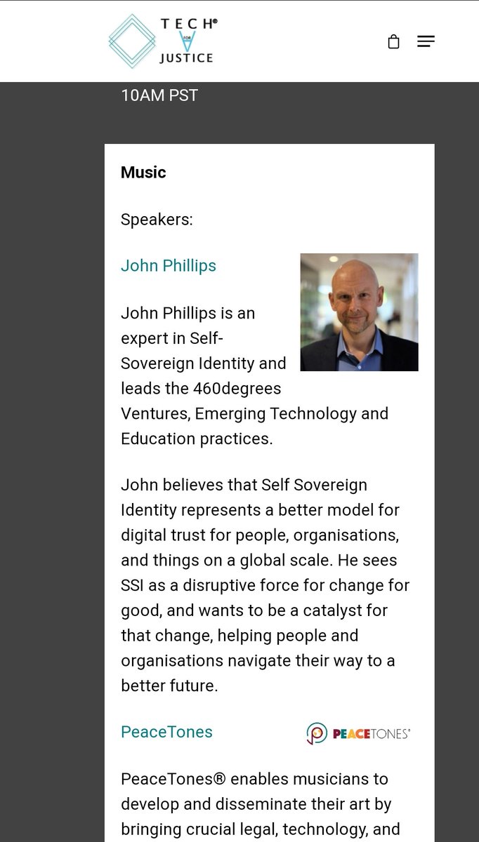 TechForJustice's tweet image. Here's another sneak peek from the IBO Summit, Day 1; find the rest of the schedule at techforjustice.org/ibo-summit/.
#paywhatyoucan #virtualconference #digitalidentity #techforjustice #peacetones #fairtrademusic