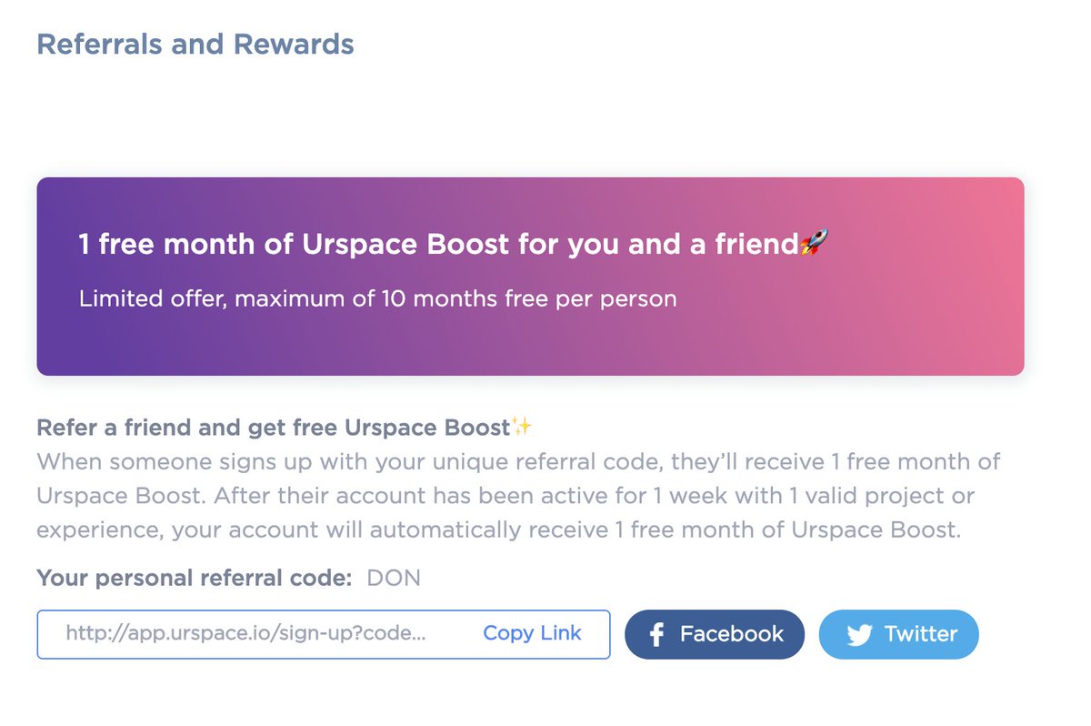 m0nald's tweet photo. LAUNCH DAY! 🚀👀

You can now refer friends to @urspaceapp 😮

Give a free month of Boost &amp; Get a free month of Boost 🌍 

Our premium plan includes custom domains, advanced analytics, unlimited storage, and more!! You can earn up to 10 months free for referring your buds ✨ https://t.co/EF5Fl9yFM2