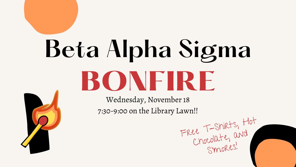 betaalphasigma's tweet image. Come hang out with the Betas next Wednesday at Bonfire on the Library Lawn!! Get a free t-shirt and some hot chocolate and s’mores!