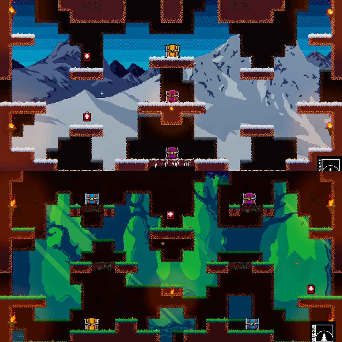 MartinxFox's tweet photo. Treacherous Mountains and Dark Forest, the main maps in #Splitout, including tilemap layers and backgrounds.
Follow our work at
@treedomegames
And our artist @Arkadius27
#Splitout #treedomegames #gamedev #indiedev #pixelart #madewithunity #unity2d #indiegame #pixelartist https://t.co/ZDhcTPBjCG