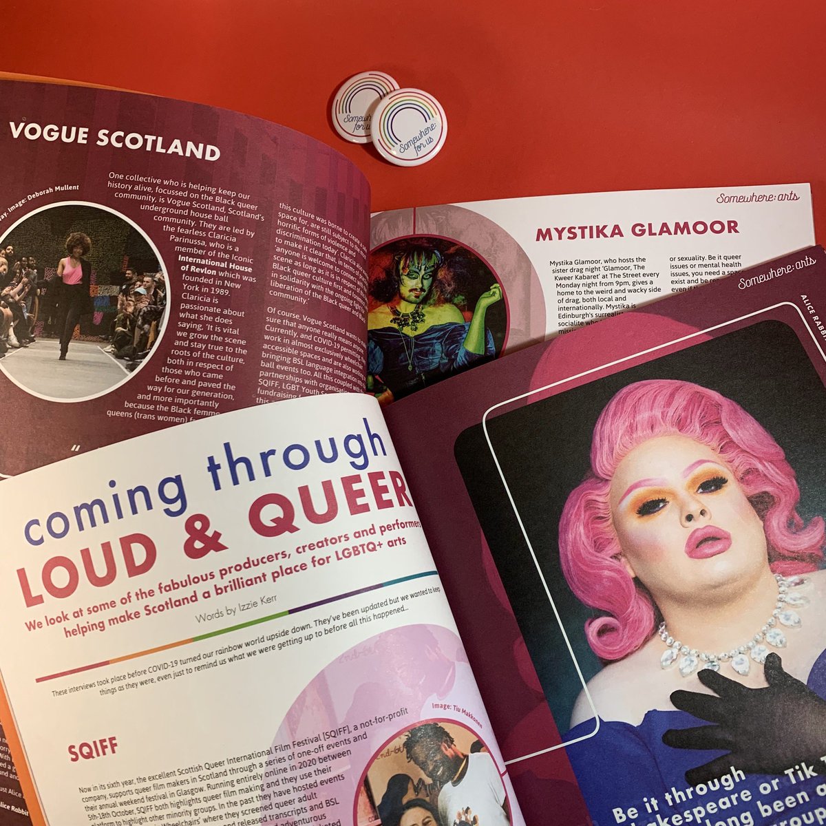 Somewhere_ForUs's tweet photo. Coming though loud & queer... In issue one of our #SomewhereForUs ๐ณ๏ธโ๐ magazine we find out more about @ScotsQueerFilm @Creativelectric @weareohsocivil #VogueScotland #AliceRabbit & #MystikaGlamoor. Theyโre all fabulous! Get your copy (and a free mug) at https://t.co/TBM9dm0QUQ https://t.co/3nfjBr6R5f
