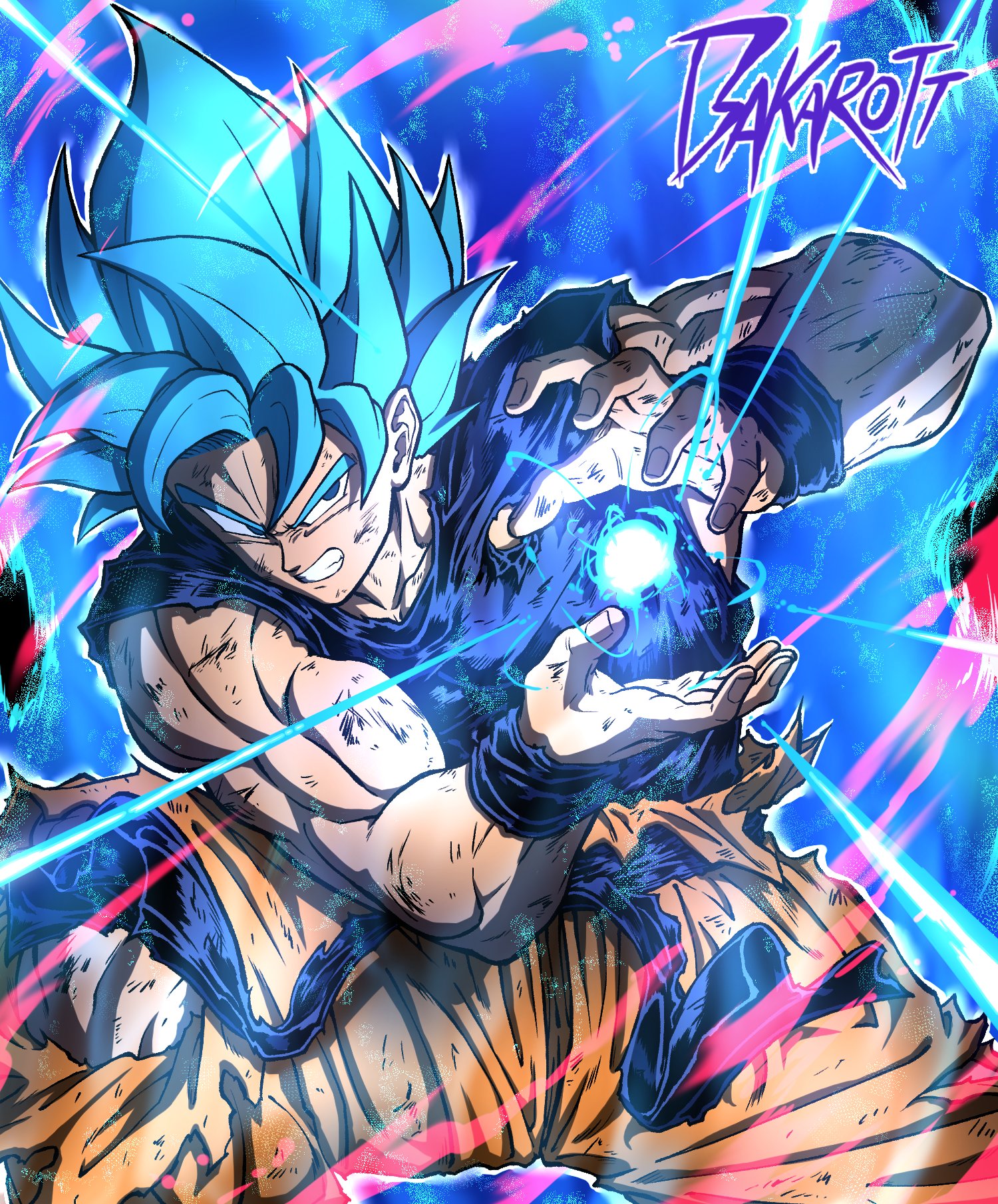 Bakarott on X: BLUE GOKU #Dragonball #Goku #kamehameha