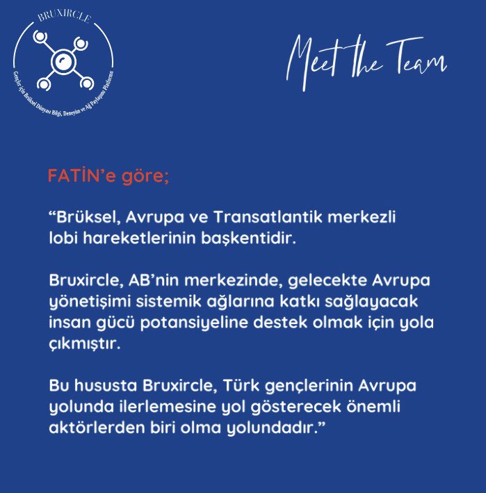 bruxircle's tweet image. 🔔 Sizlere ikinci olarak, Bruxircle’ın Akademik Danışmanını takdim etmek isteriz! 

@fatindurukan , TÜSİAD AB Temsilciliği’nde Akademik Araştırma Görevlisi olarak çalışıyor.
.
.
.
.
@MindHub_Edu 

#Bruxircle #MeetTheTeam #youthplatform #brussels #belgium #europe