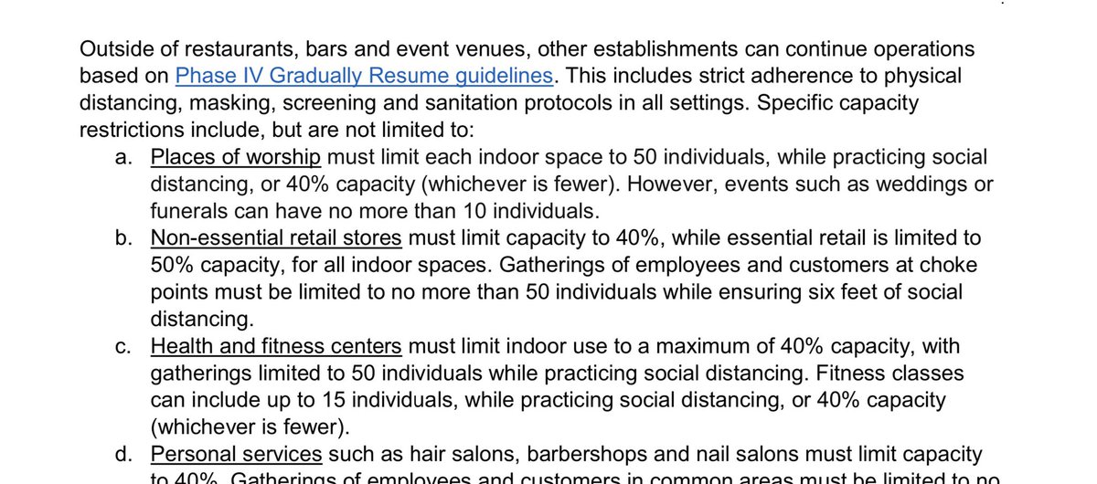 The mayor’s actual advisory allows bars, restaurants, churches, non-essential retail, gyms and hair salons to stay open with capacity limits. These recommendations are far more lax than the initial orders to stay home back in the spring.