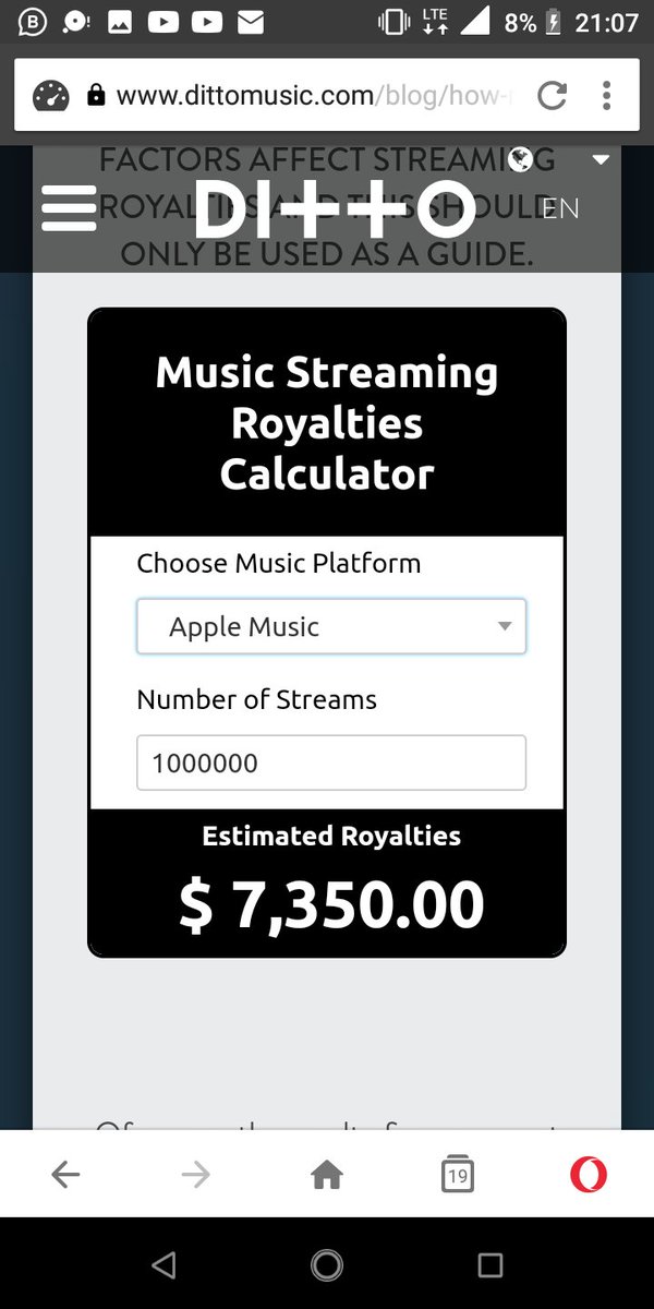 5. Do you know you can download apple music on your Android device and stream according to this my source Laycon can get as much 7k dollars plus from royalties if he reaches one million stream on Apple music