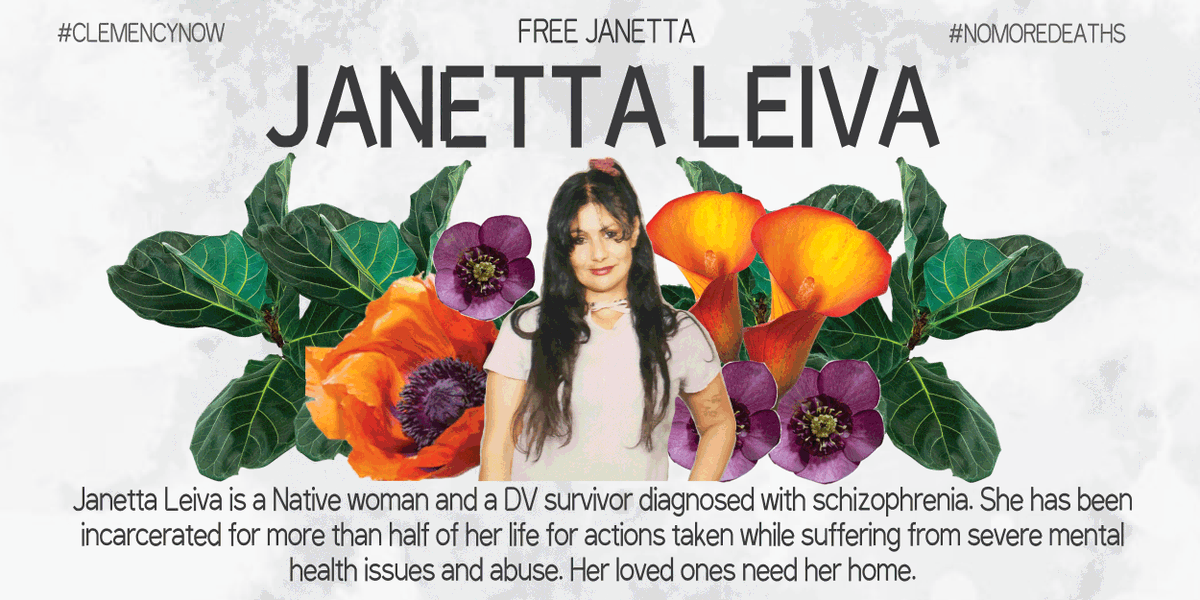 c_c_w_p's tweet photo. This #NativeAmericanHeritageMonth, we urge @GavinNewsom @CACorrections to #FreeJanetta &amp; liberate Indigenous community members. 

Janetta is a Native woman &amp; DV survivor who’s been incarcerated 26+ yrs. Her loved ones need her home NOW! #NoMoreDeaths 

🌻https://t.co/0p0LYQUge2🌻 https://t.co/w3CGzxNQoK