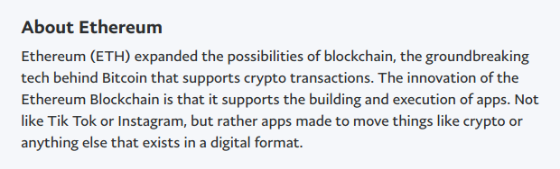 PayPal's descriptions for BTC, ETH, BCH, and LTC.Could use some work.