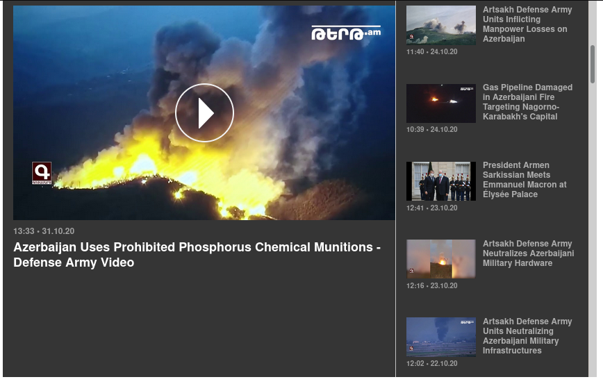Was it a lot easier to find stories in the Armenian press about drones getting shot down (a very rare occurrence) than the daily toll those drones were taking -- first eradicating NKR's air defenses, then armor, then groups of soldiers, some as small as a dozen? /4